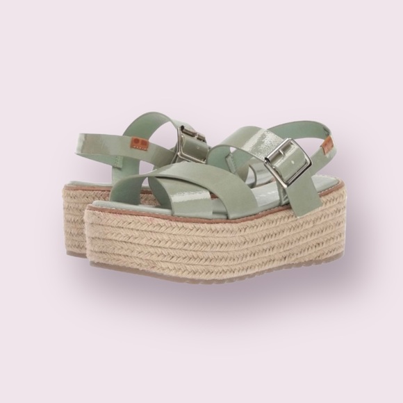 Coolway Shoes - COOLWAY Mint Green Rattan Platform Sandals NIB Women’s 7